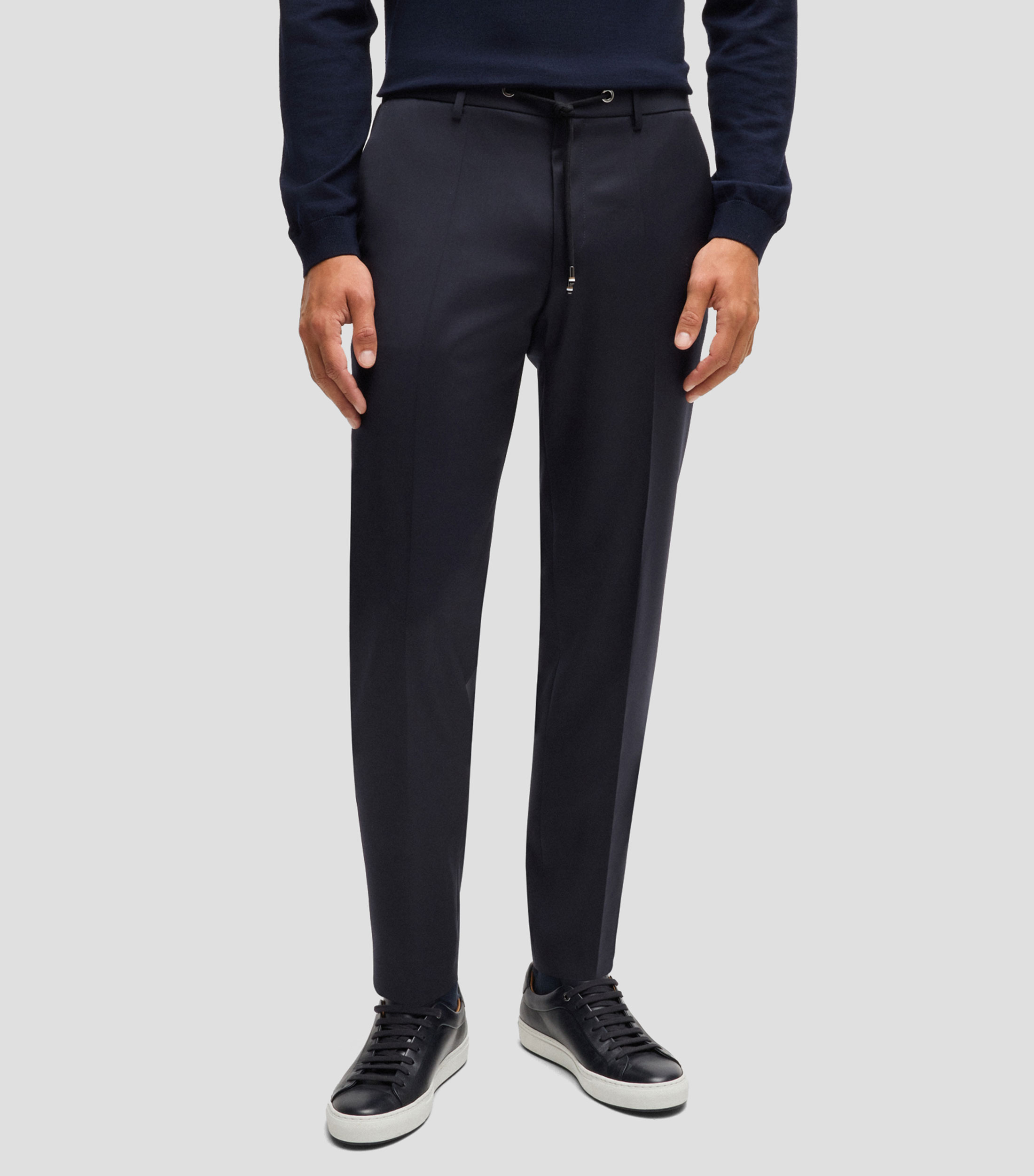 Pantalones slim en sarga de lana virgen Hombre